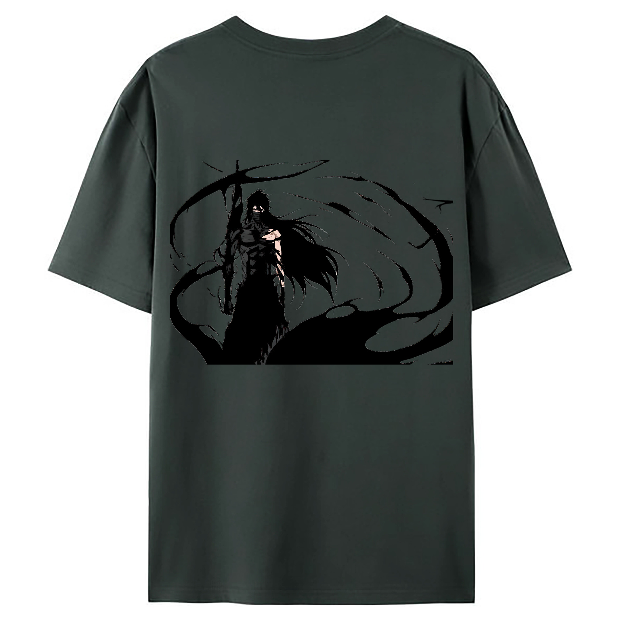 （画像用） ブリーチ 黒崎一護（くろさき いちご）BLEACH Kurosaki Ichigo 綿100％ メンズ半袖Tシャツ（バックプリント） 通気性
